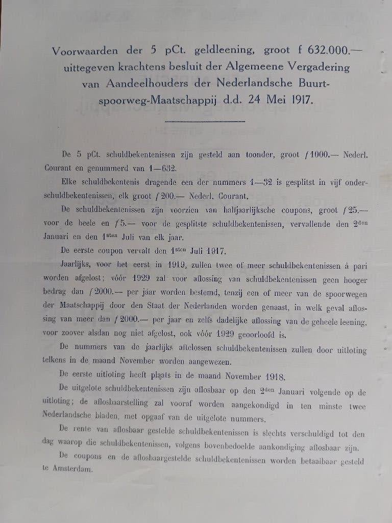 Nederlandsche Buurtspoorweg-Maatschappij - Utrecht 1917, Ophalen of Verzenden, Gebruikt, Trein, Overige typen