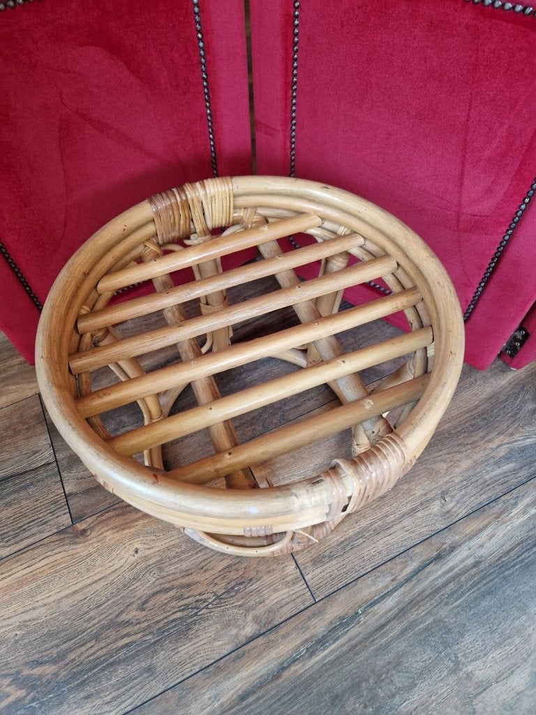 Prachtig vintage rotan bijzetafeltje – Boho & Webbing stijl, Ophalen of Verzenden
