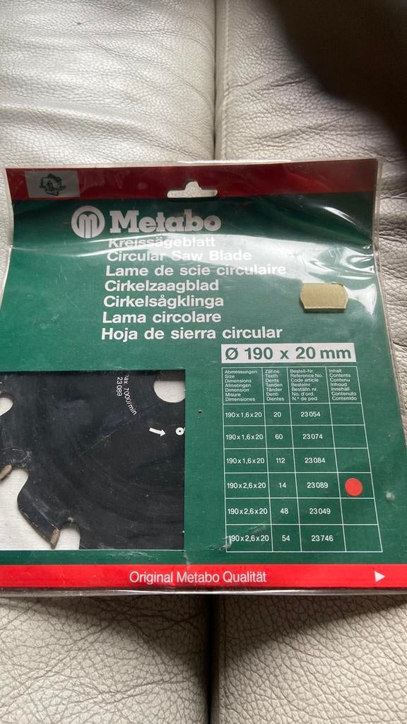 Metabo cirkelzaagblad 190x 20 met diamant nieuw ongebruikt, Ophalen, Cirkelzaag, 70 mm of meer, Nieuw