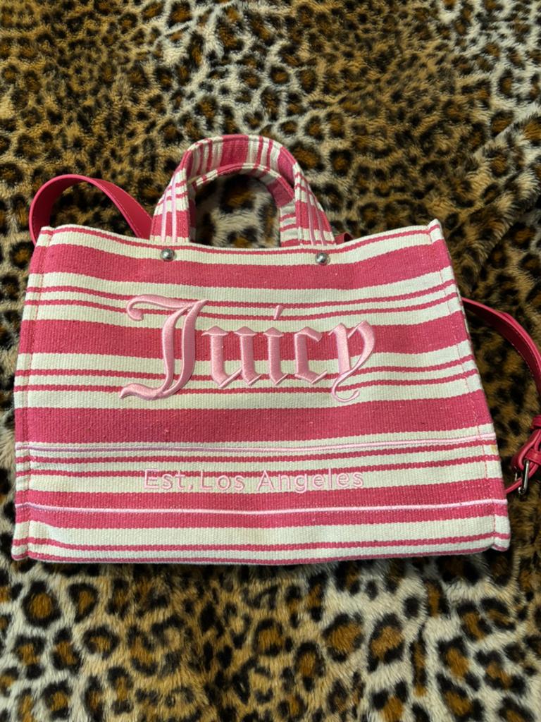 Roze gestreepte Juicy Couture tas, Sieraden, Tassen en Uiterlijk, Tassen | Damestassen, Ophalen of Verzenden, Nieuw, Roze, Handtas