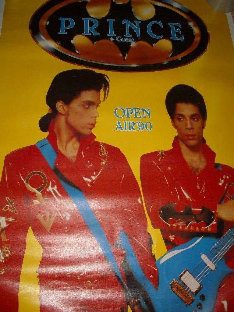 Prince poster Open air 1990, Verzamelen, Deurposter of groter, Ophalen of Verzenden, Muziek, Rechthoekig Staand