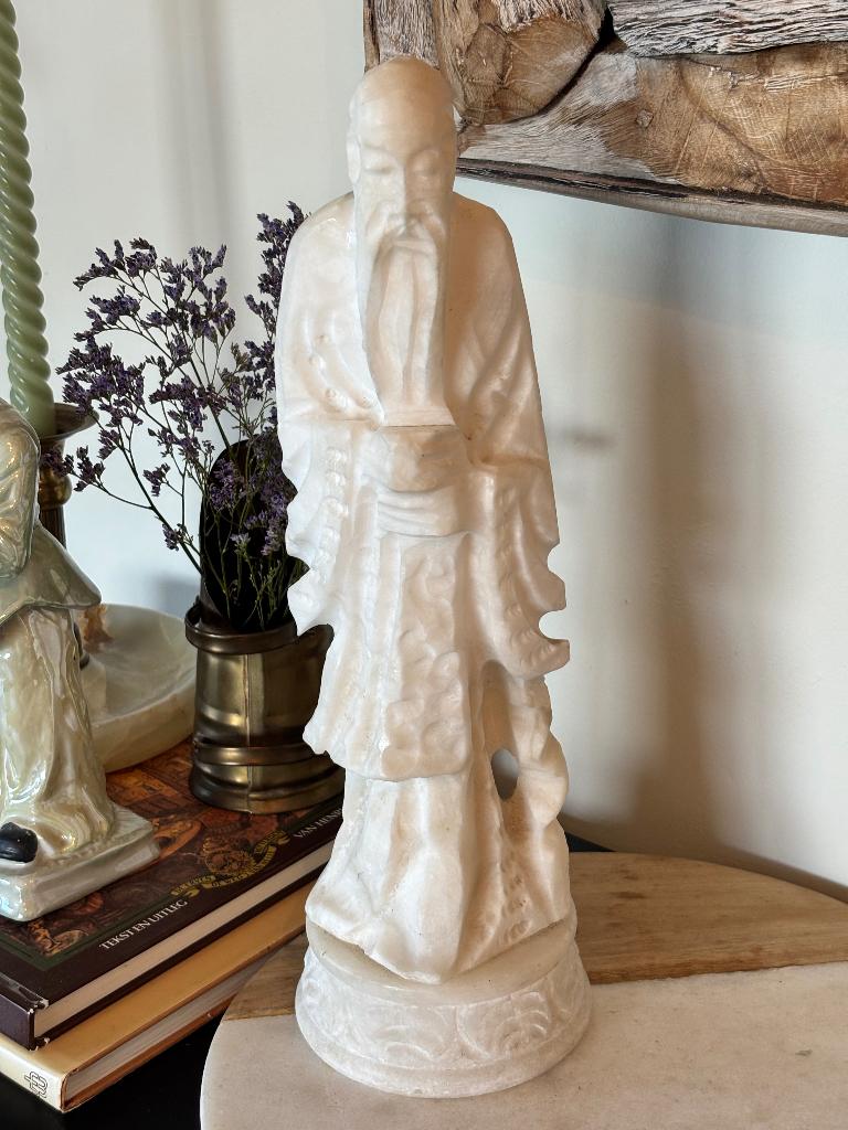 Beeld Albaster Chinees Aziatisch, Ophalen of Verzenden, Gebruikt, Mens