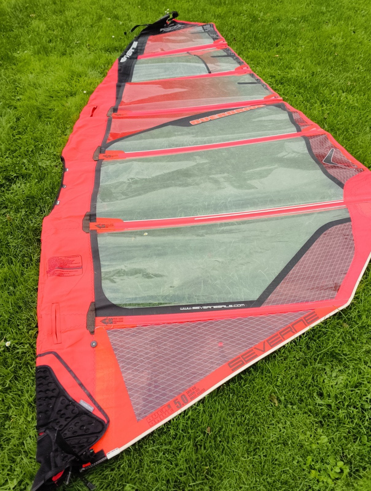 Severne Overdrive 5.0 windsurfzeil met nieuw venster, Watersport en Boten, Ophalen of Verzenden, Gebruikt, Overige typen, Minder dan 15 m²