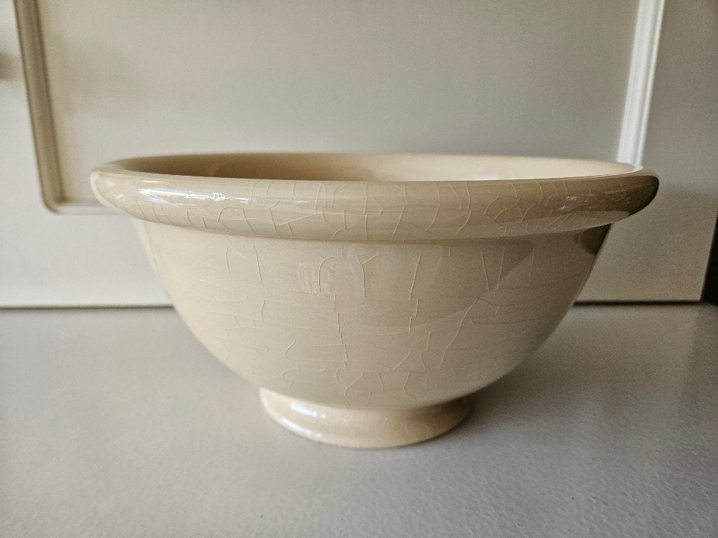 Waskom kom schaal creme cracquelé antiek bijna nieuw, Ophalen of Verzenden