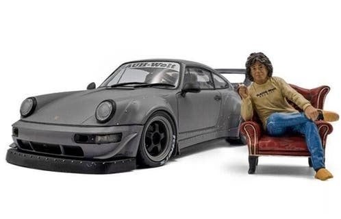 Porsche 911 (964) RWB bodykit + figuur '24, grijs / 1:18, Solido, Solido, Rue de L' Ecusson 2, 56120 Josselin France, Nieuw