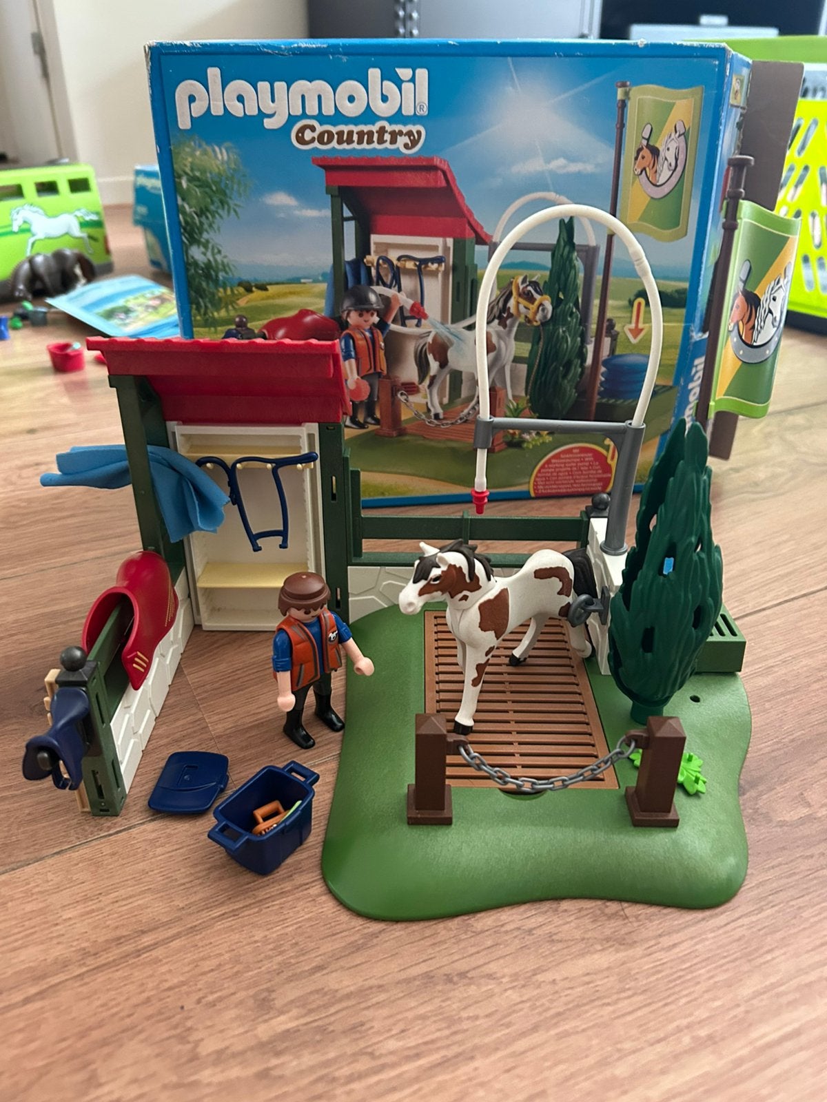 Playmobile paardenwasstraat “country”, Gebruikt, Complete set, Overige typen, Ophalen of Verzenden