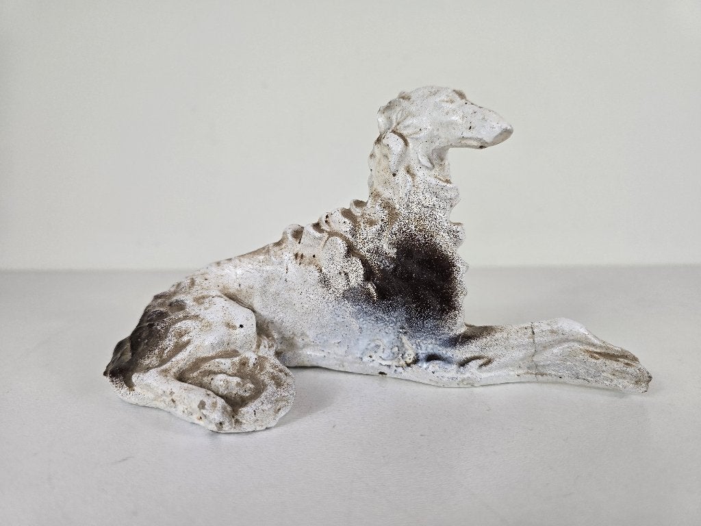 Art Deco Borzoi, porselein, Haas & Czjzek Schlaggenwald, Ophalen of Verzenden