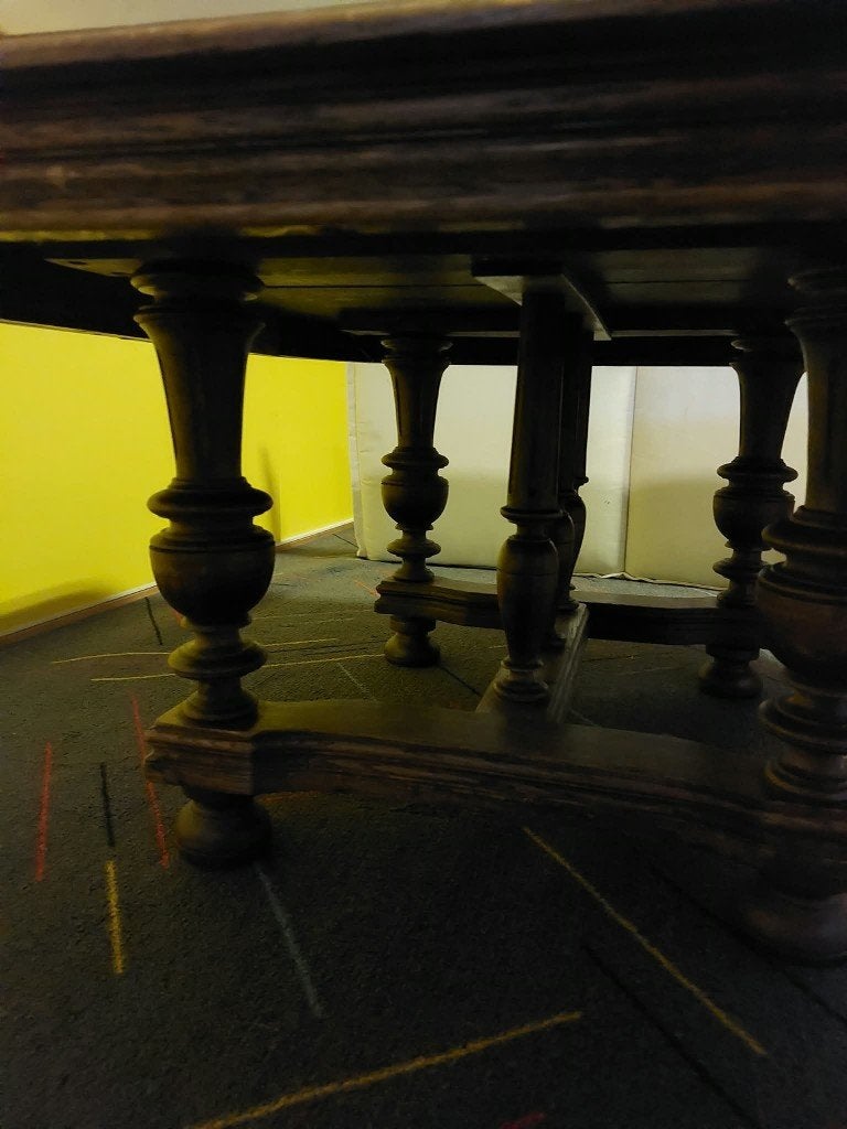 antieke houten tafel, Ophalen