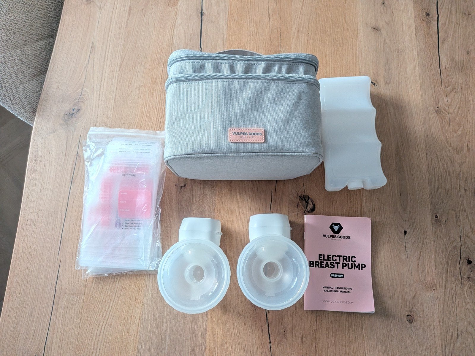 Vulpes Goods Handsfree dubbele draadloze borstkolf, Ophalen of Verzenden, Zo goed als nieuw, Borstkolf