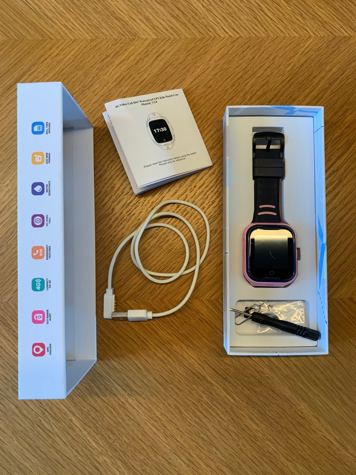 Qlokkie GPS horloge kids roze zgan, Ophalen of Verzenden, Zo goed als nieuw, Roze