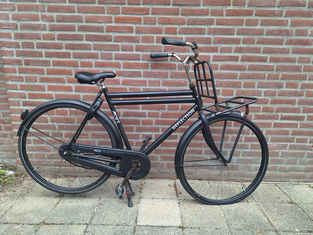 Herenfiets 28 inch - Zwart, Terugtraprem, Gebruikt, 57 tot 61 cm, Ophalen