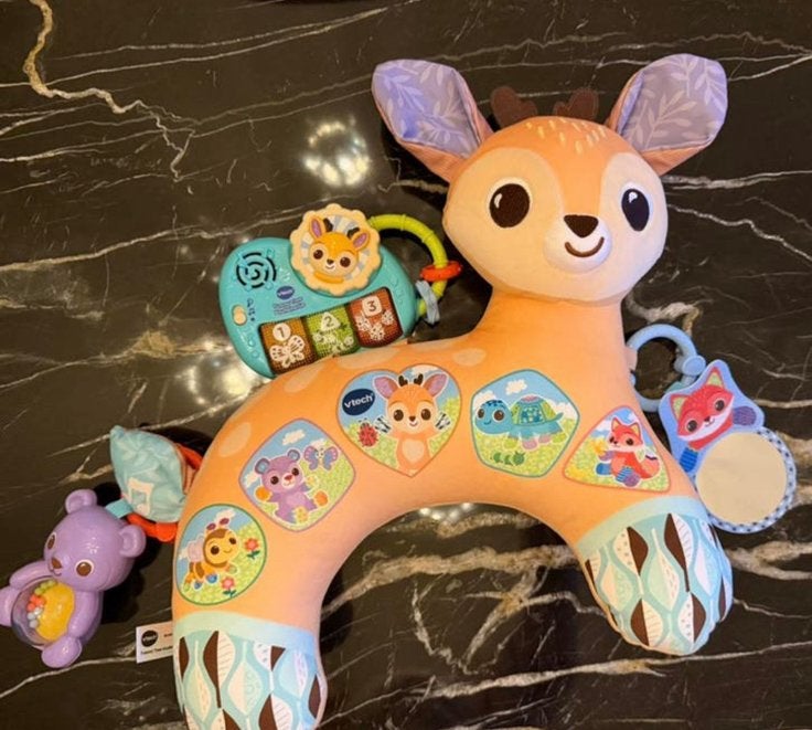 VTECH - TummyTime Knuffel Hertje - Licht & Geluid, Ophalen of Verzenden, Zo goed als nieuw