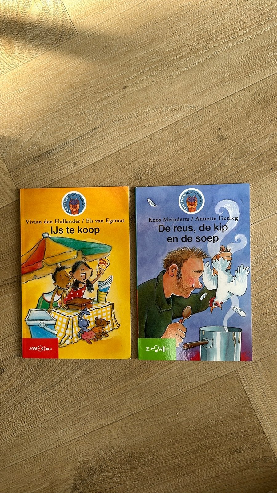 Kinderboeken: IJs te koop & De reus, de kip en de soep, Ophalen of Verzenden, Gelezen, Fictie algemeen