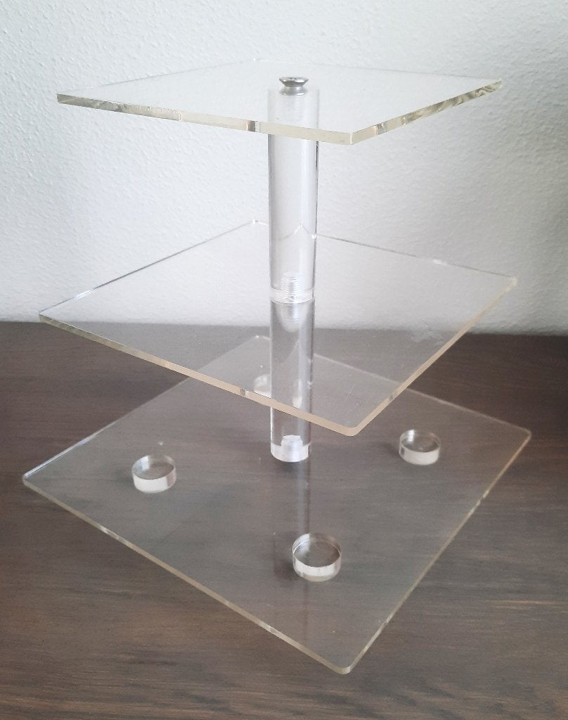 Transparante etagere met 3 lagen, Huis en Inrichting, Woonaccessoires | Etagères, Etagère, Kunststof, Ophalen of Verzenden, Gebruikt