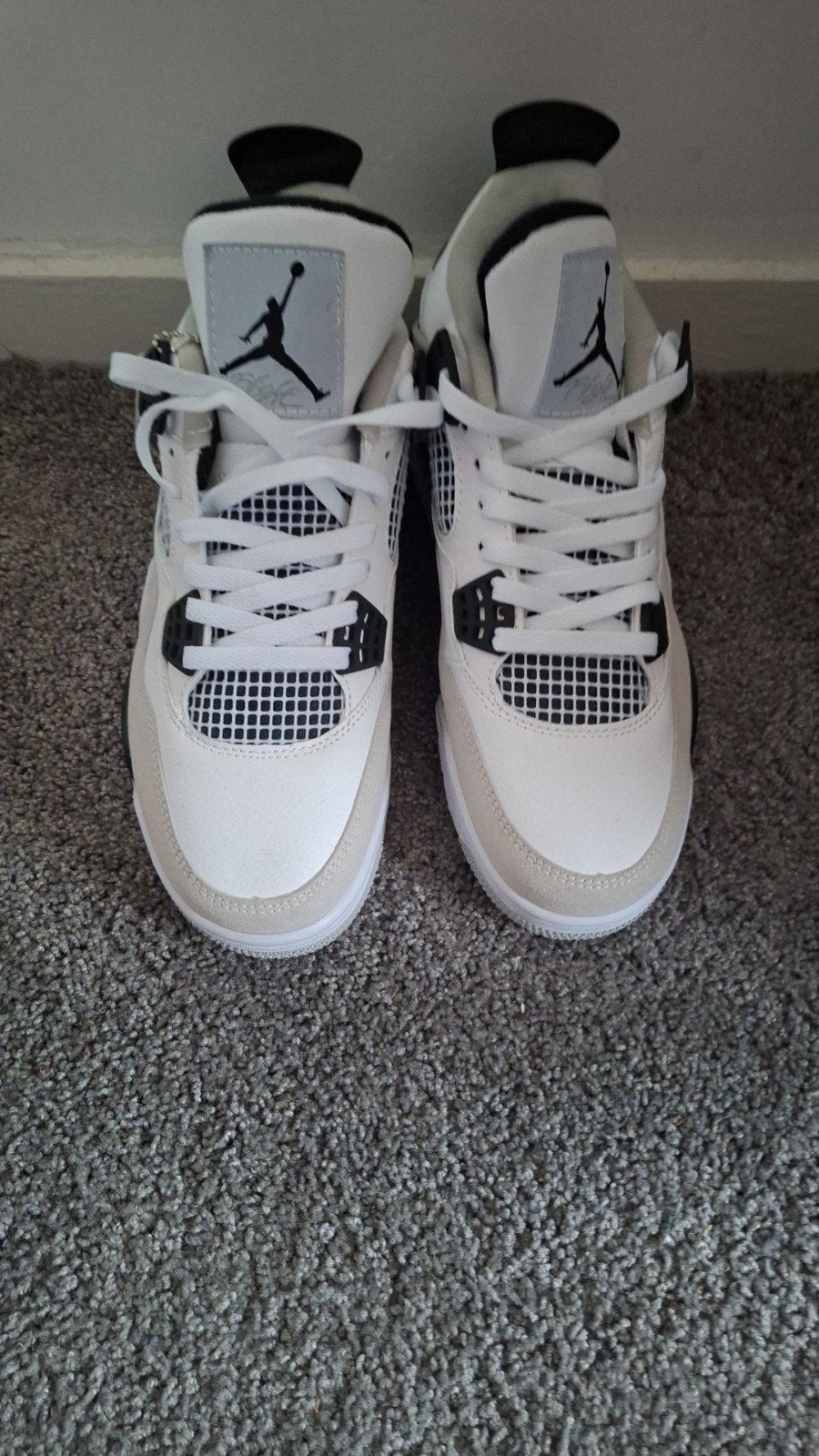 Nike Air Jordan 4 Retro 'Military Black' Sneakers, Kleding | Heren, Schoenen, Verzenden, Nieuw, Wit