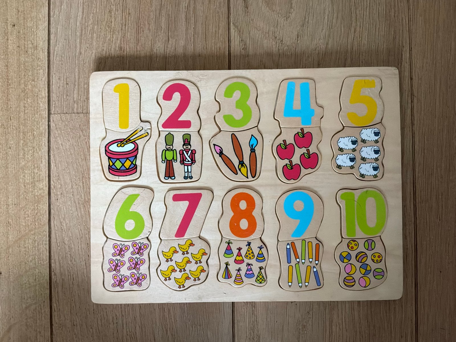 Houten cijferpuzzel voor kinderen, Ophalen of Verzenden, Gebruikt, Overige typen