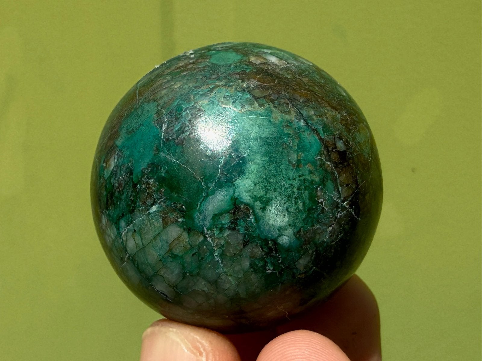 Malacolla - Chrysocolla met Malachiet bol mineralen, Ophalen of Verzenden, Mineraal