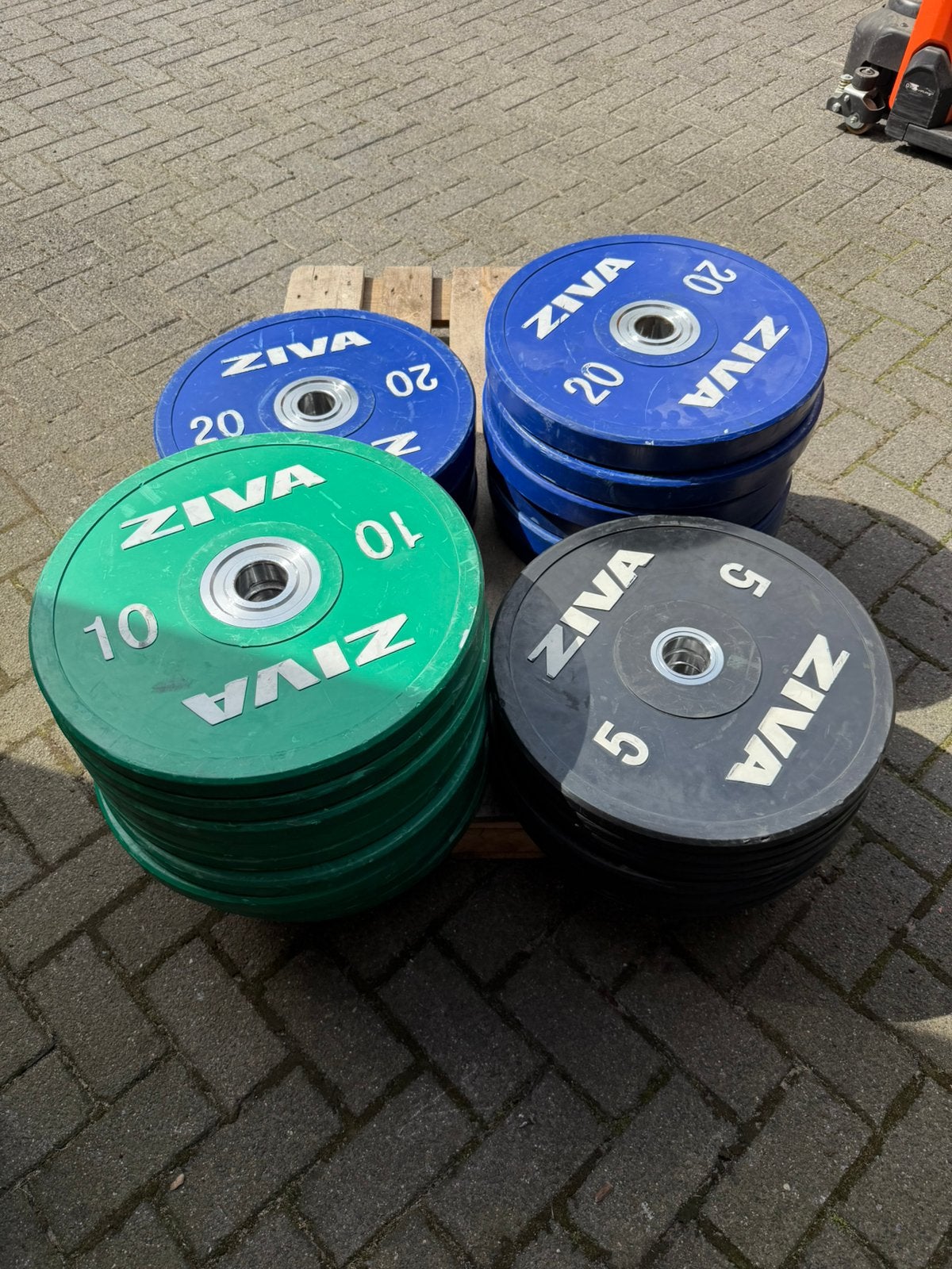 340kg Ziva Compitie Bumperplates, Sport en Fitness, Ophalen, Gebruikt, Halterschijven