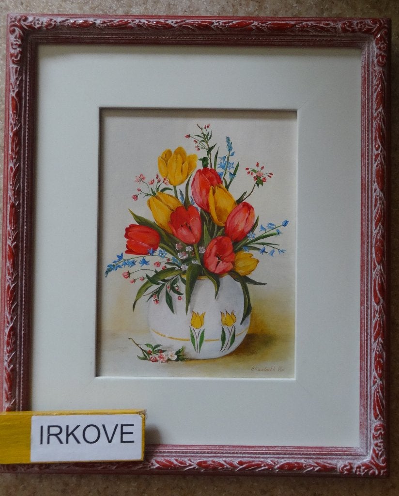 BLOEMEN VAAS SCHILDERIJ OP PANEEL * Gesigneerd *, Verzenden