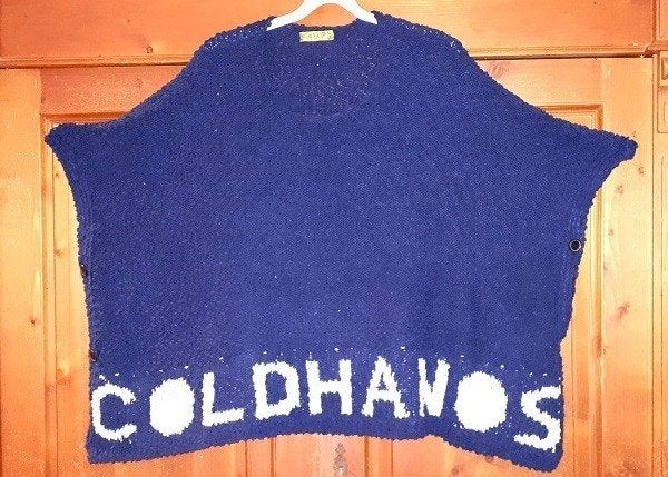 heerlijke warme trui-poncho One Size, Ophalen of Verzenden, Nieuw, Blauw, Trui of Vest