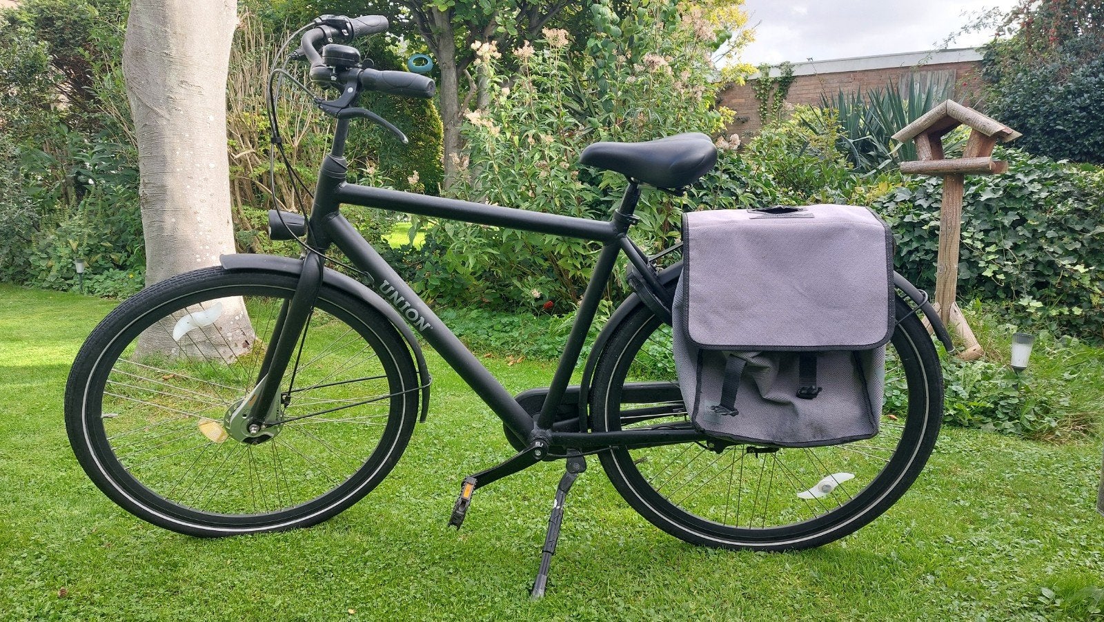 Union Curb herenfiets met 3 versnellingen en fietstassen, Fietsen en Brommers, Terugtraprem, Gebruikt, Versnellingen, 56 cm of meer