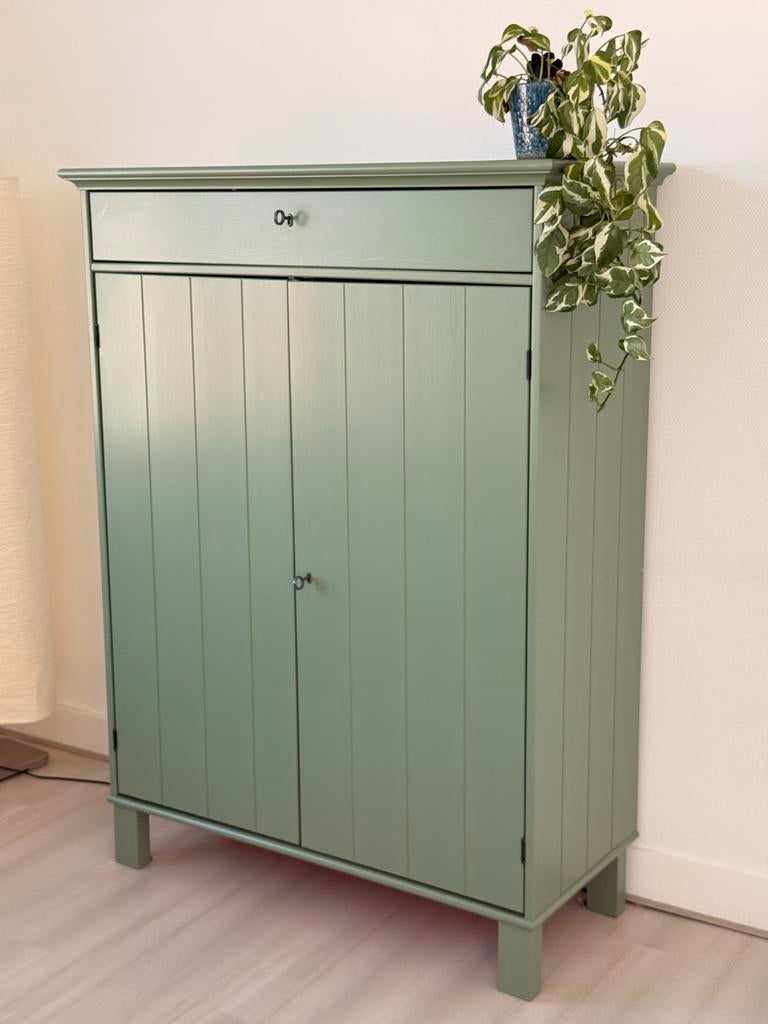 IKEA HURDAL Kast - Groen met lade en planken, Ophalen, Gebruikt, 100 tot 150 cm, 50 tot 100 cm