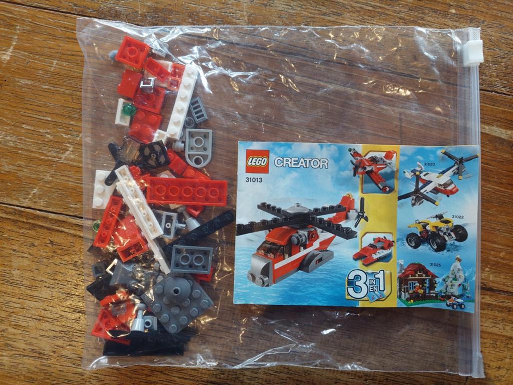 Lego Creator 31013 Rode Helikopter 3-in-1 set, Kinderen en Baby's, Speelgoed | Duplo en Lego, Gebruikt, Lego, Complete set, Inclusief instructies