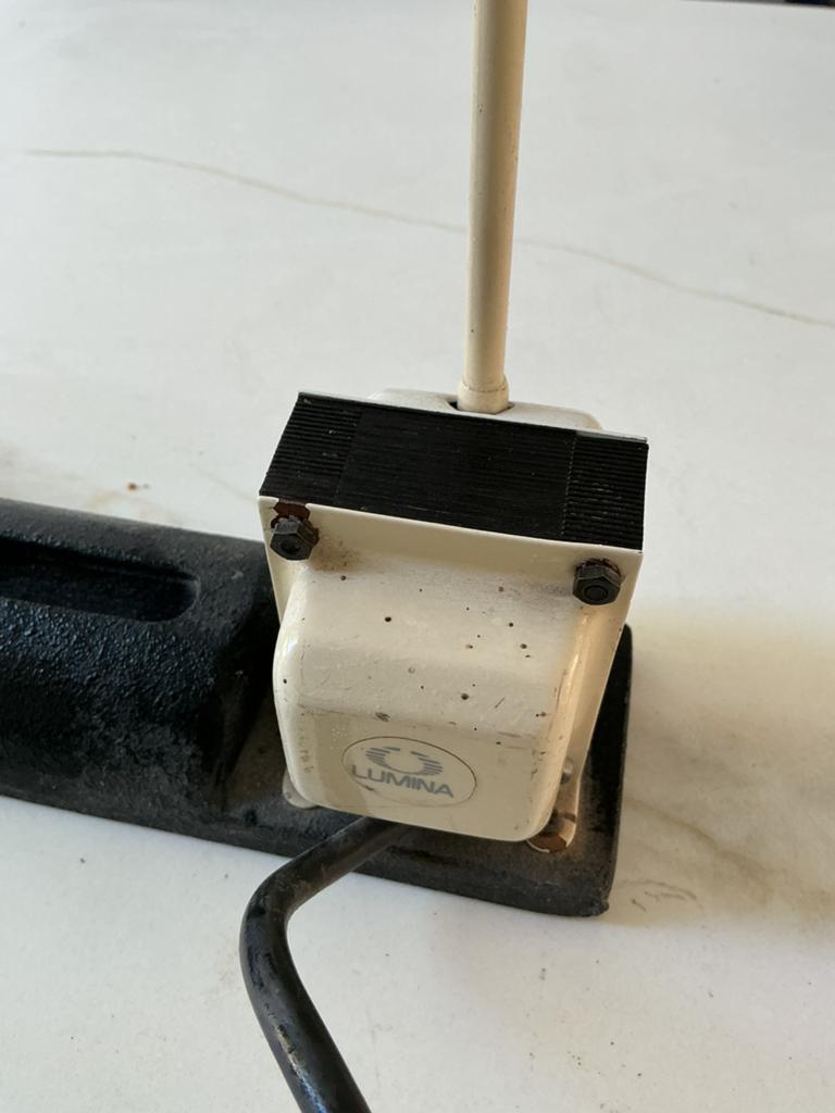 Vintage Lumina led—bureaulamp, gietijzeren voet, Huis en Inrichting, Lampen | Overige, Gebruikt, Ophalen
