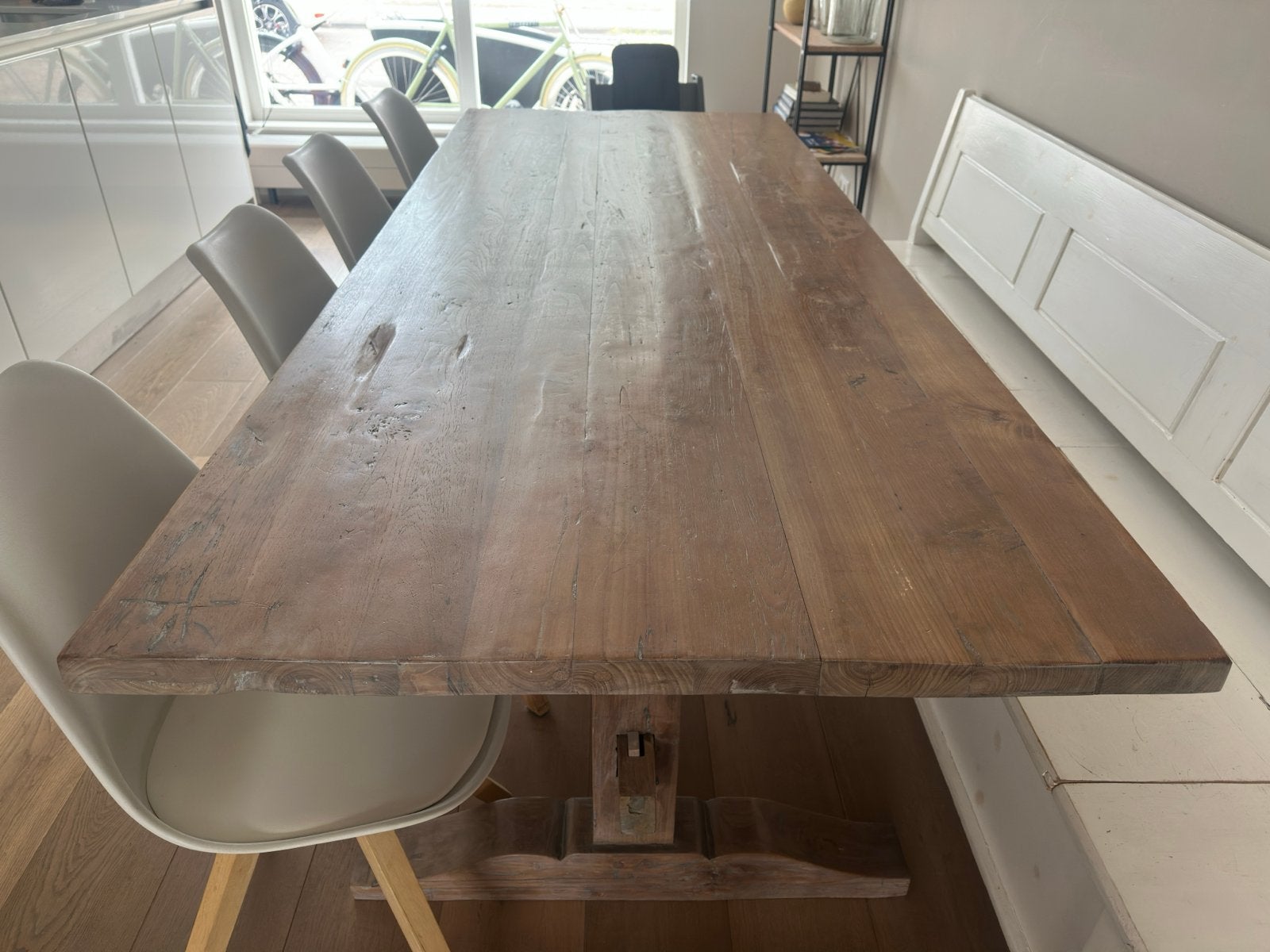 95cmX240cm Hoffz Robuuste eettafel van massief hout, Ophalen