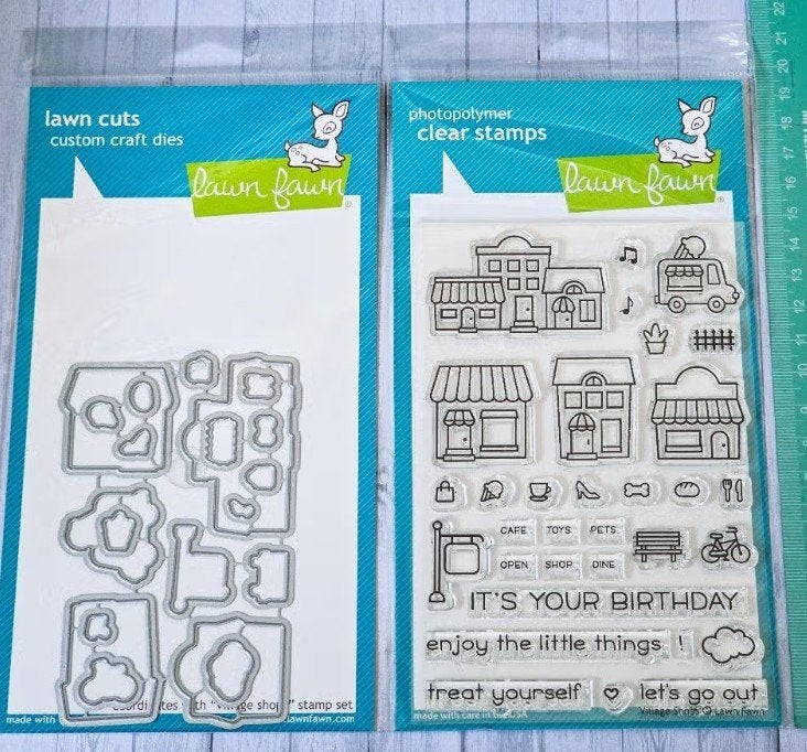 Lawn Fawn - Winter Village stamp+die set, Ophalen of Verzenden, Nieuw, Clearstamp