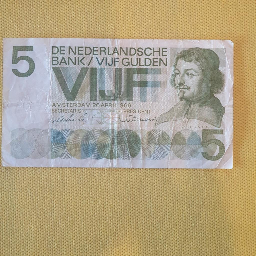 5 gulden biljet uit 1966, Postzegels en Munten, Bankbiljetten | Nederland, Ophalen of Verzenden