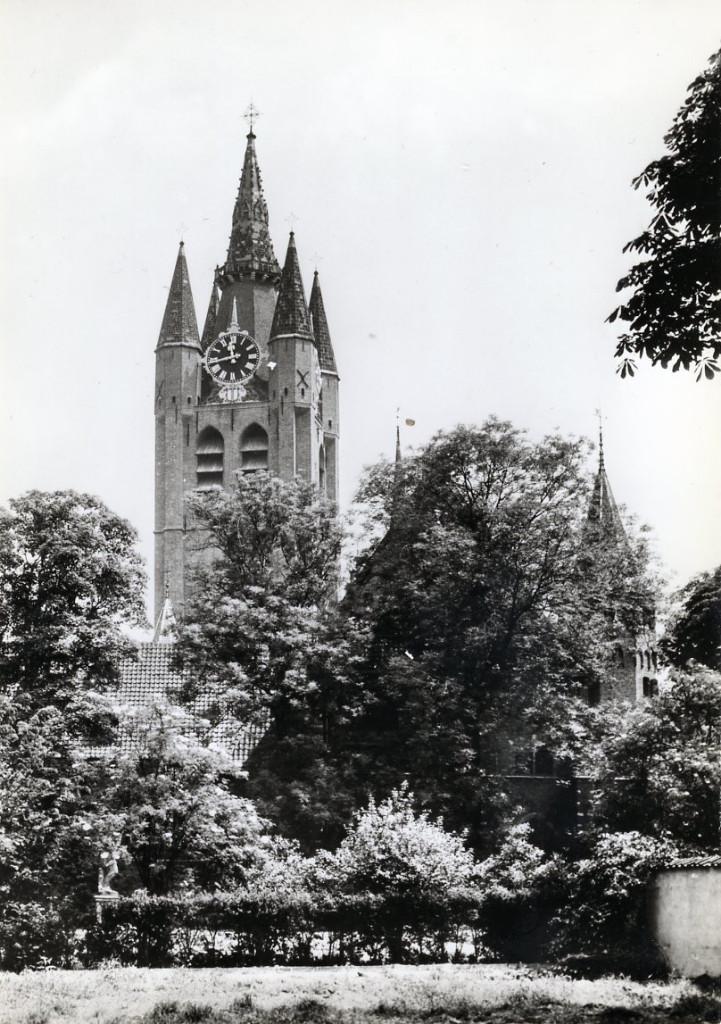 DELFT – Oude Kerk met Prinsenhof 1970 (DV007), Verzenden, 1960 tot 1980, Ongelopen, Zuid-Holland