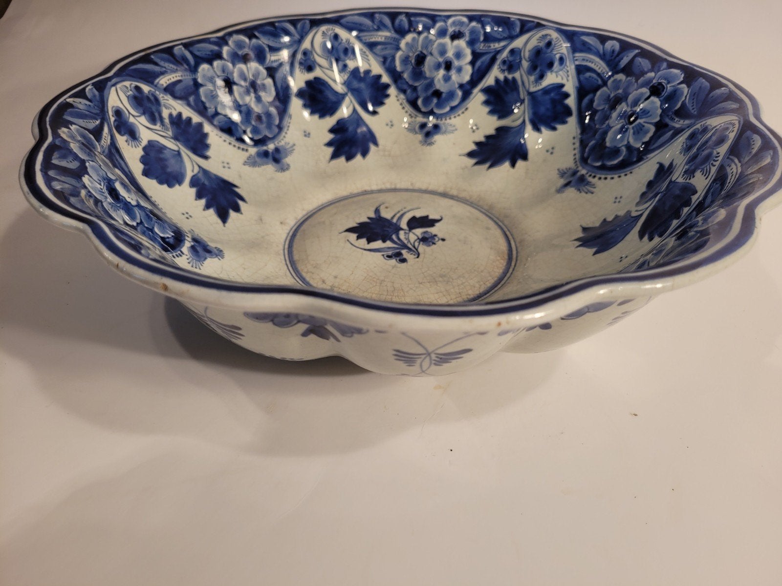 Antieke Delfts Blauwe Schaal - Handgeschilderd, Ophalen of Verzenden