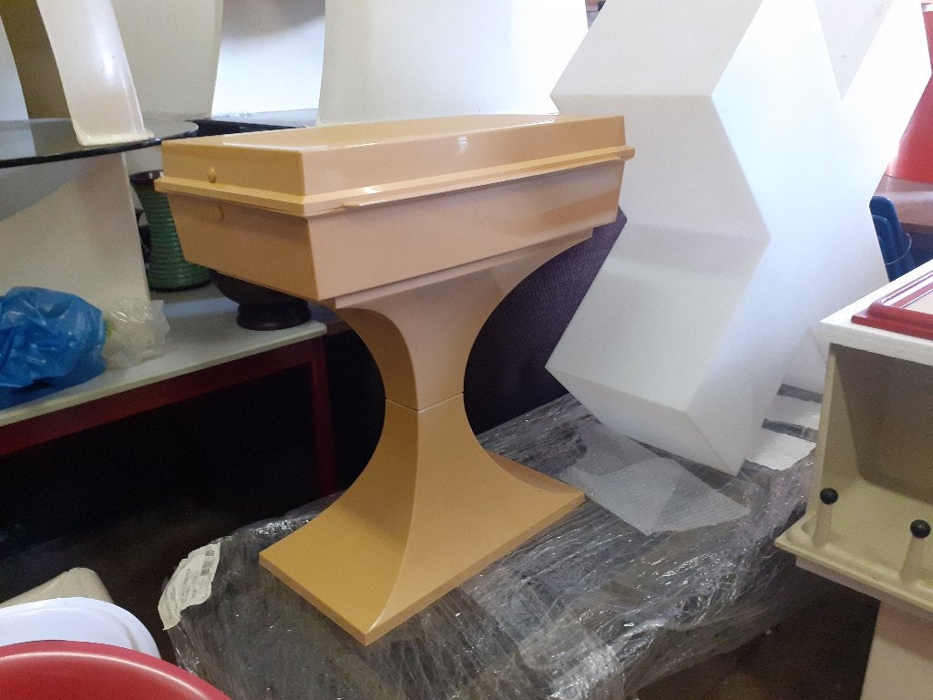 jaren 70 design kaptafel space age beige kunststof retro, Ophalen, Gebruikt, Beige, ?