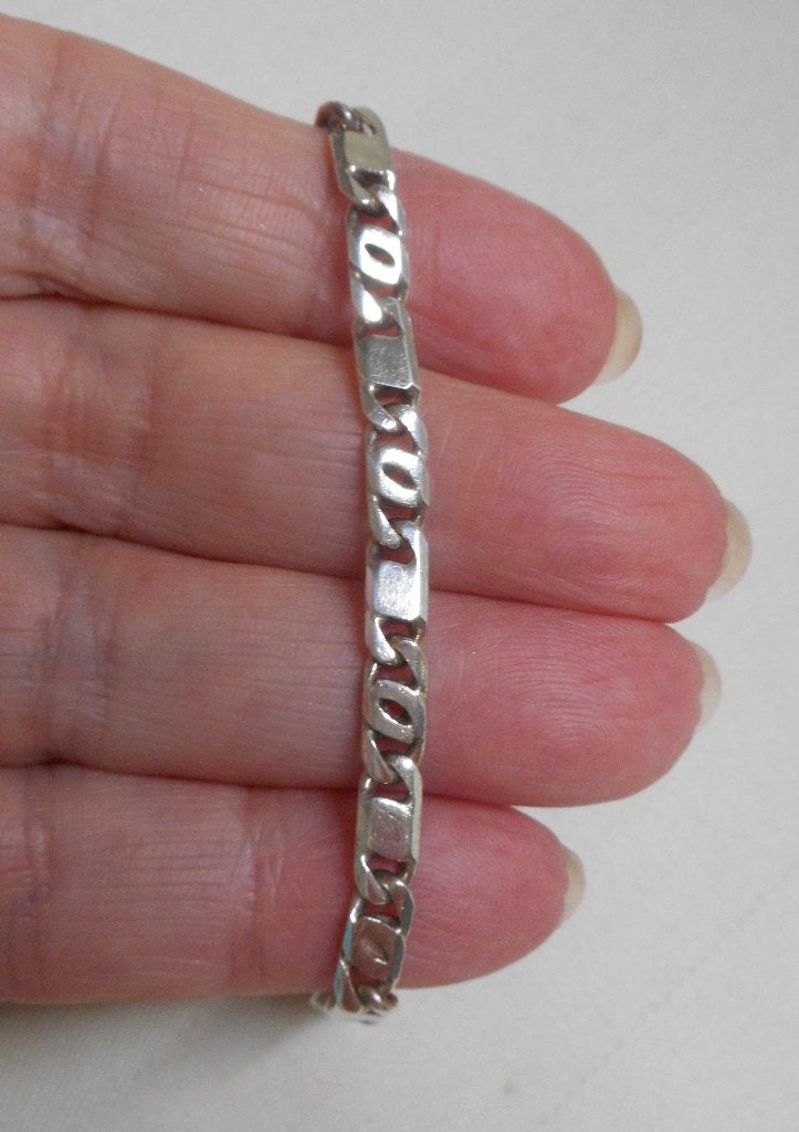 Zilveren valkenoog schakel armband nr.1591, Verzenden, Zo goed als nieuw, Zilver, Zilver
