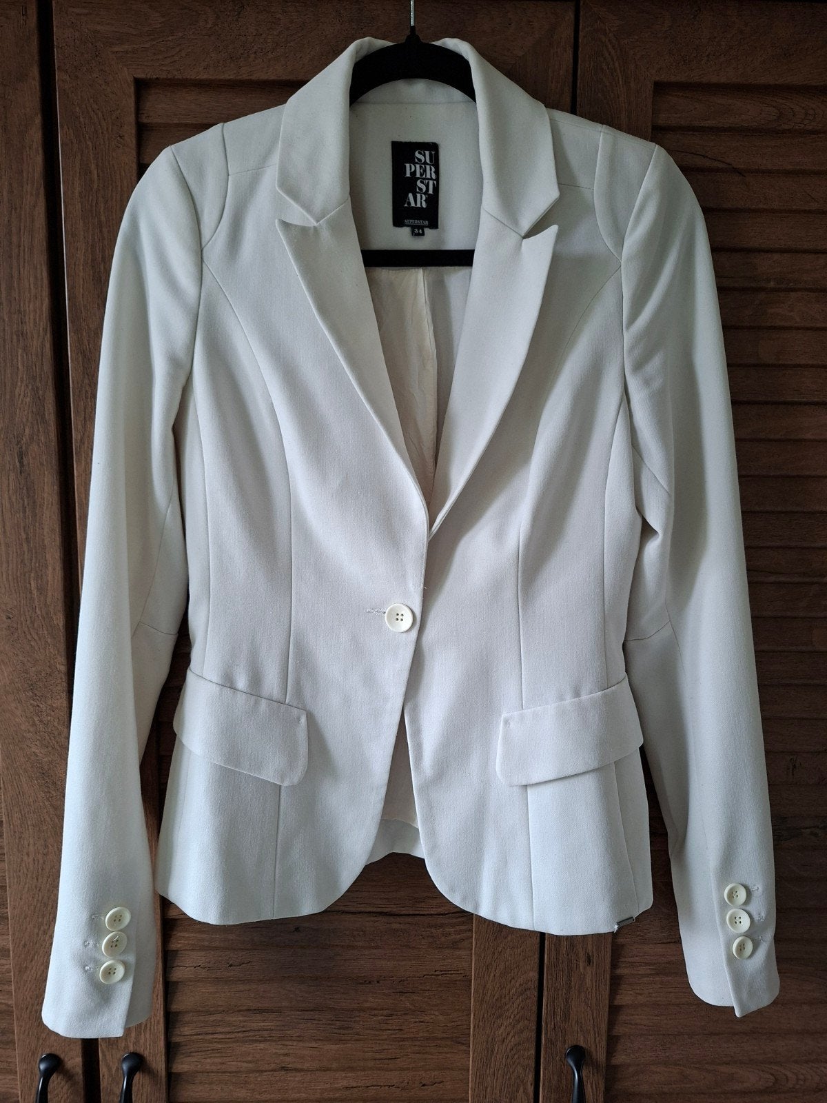 Superstar | Witte blazer | Wit jasje | Maat 34, Wit, Ophalen of Verzenden, Zo goed als nieuw, Jasje