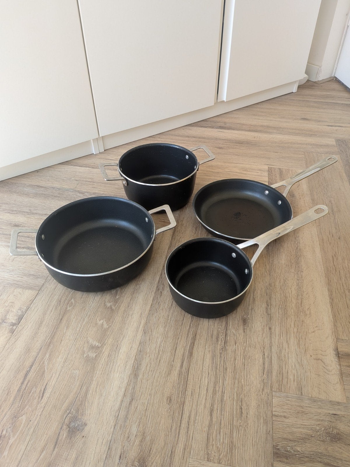 Alessi Pots & Pans pannenset, Gebruikt, Aluminium, Pannenset, Ophalen of Verzenden
