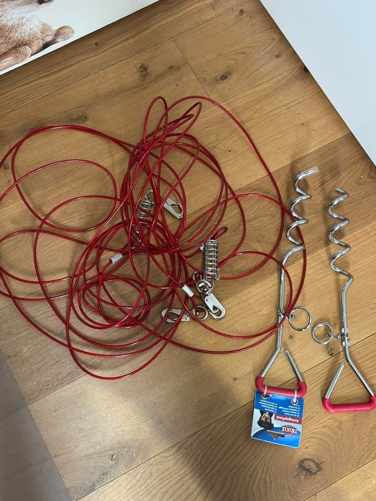2x wokkel en 2x hondenriem 10 meter met bevestiging, Ophalen of Verzenden, Zo goed als nieuw
