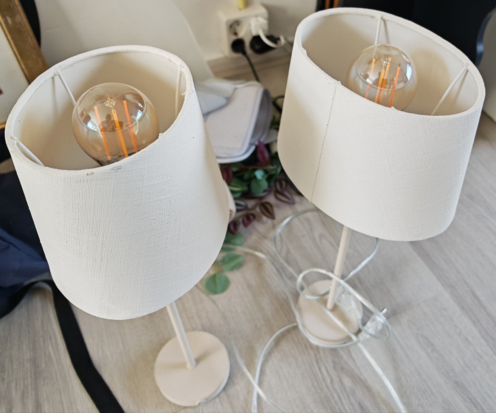 Set van 2 moderne tafellampen met LED-lampen, Ophalen, Gebruikt, Modern