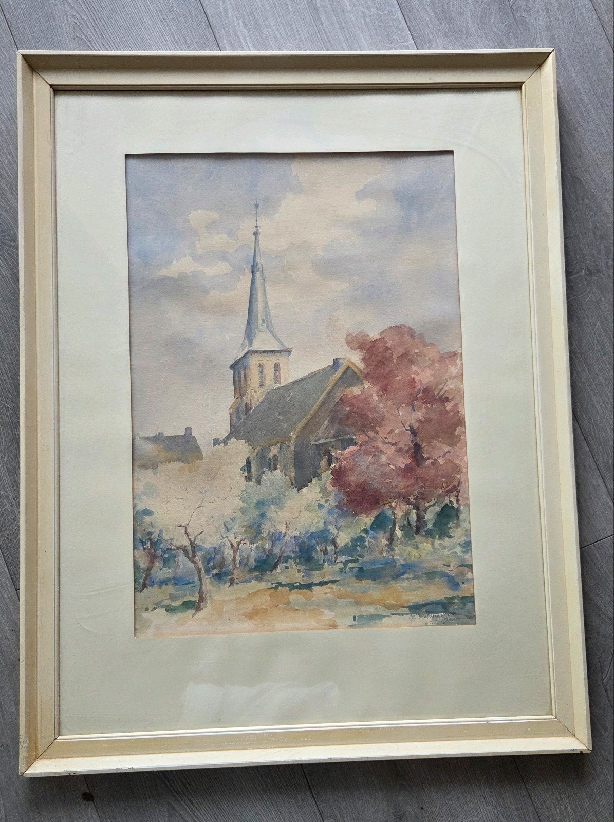 Aquarel Albert Torie - st. Stefanuskerk Meppel, Ophalen of Verzenden