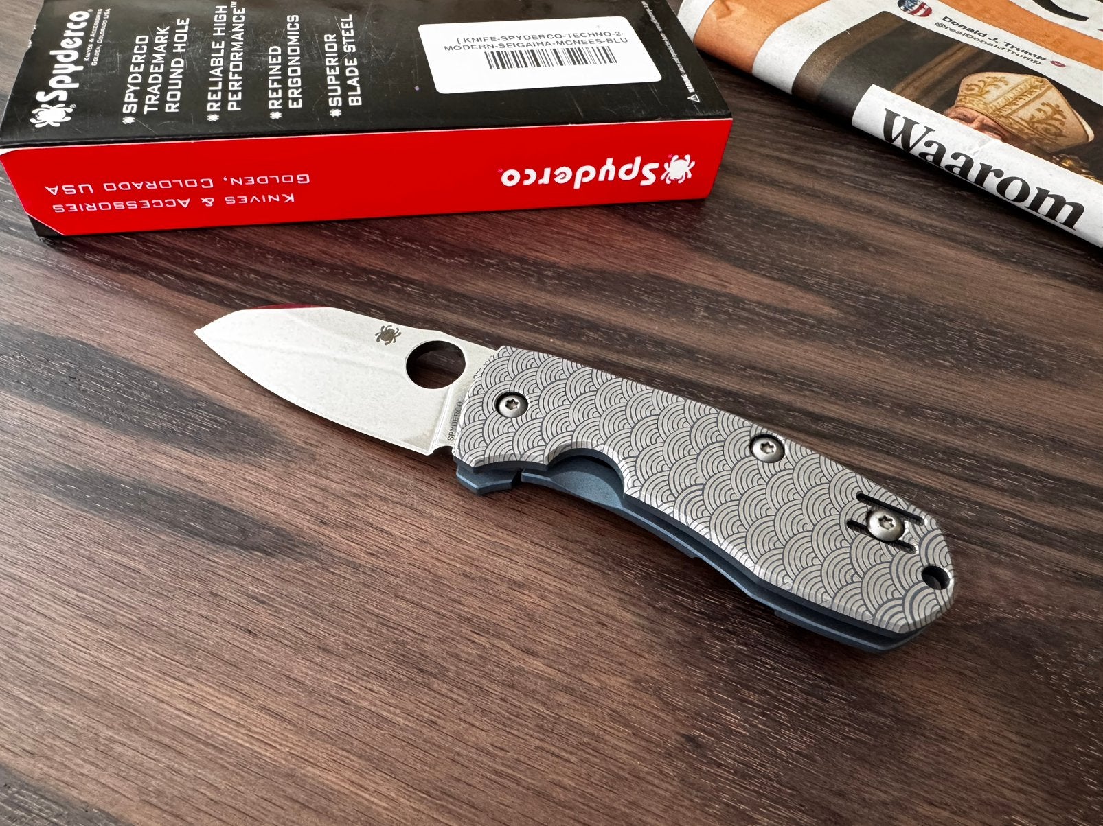 Spyderco Techno 2 EDC Modern Seigaiha Motif Exclusief NIEUW, Ophalen, Nieuw