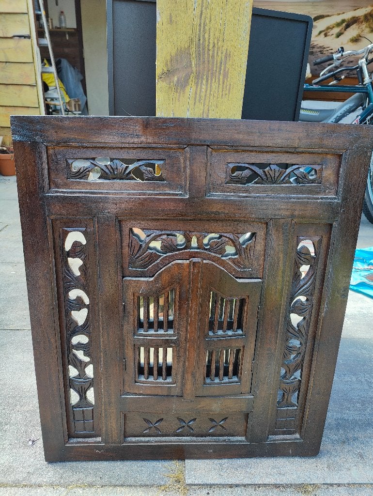 Balinees decoratief paneel/spiegel, Ophalen, Minder dan 50 cm, Gebruikt, Minder dan 100 cm