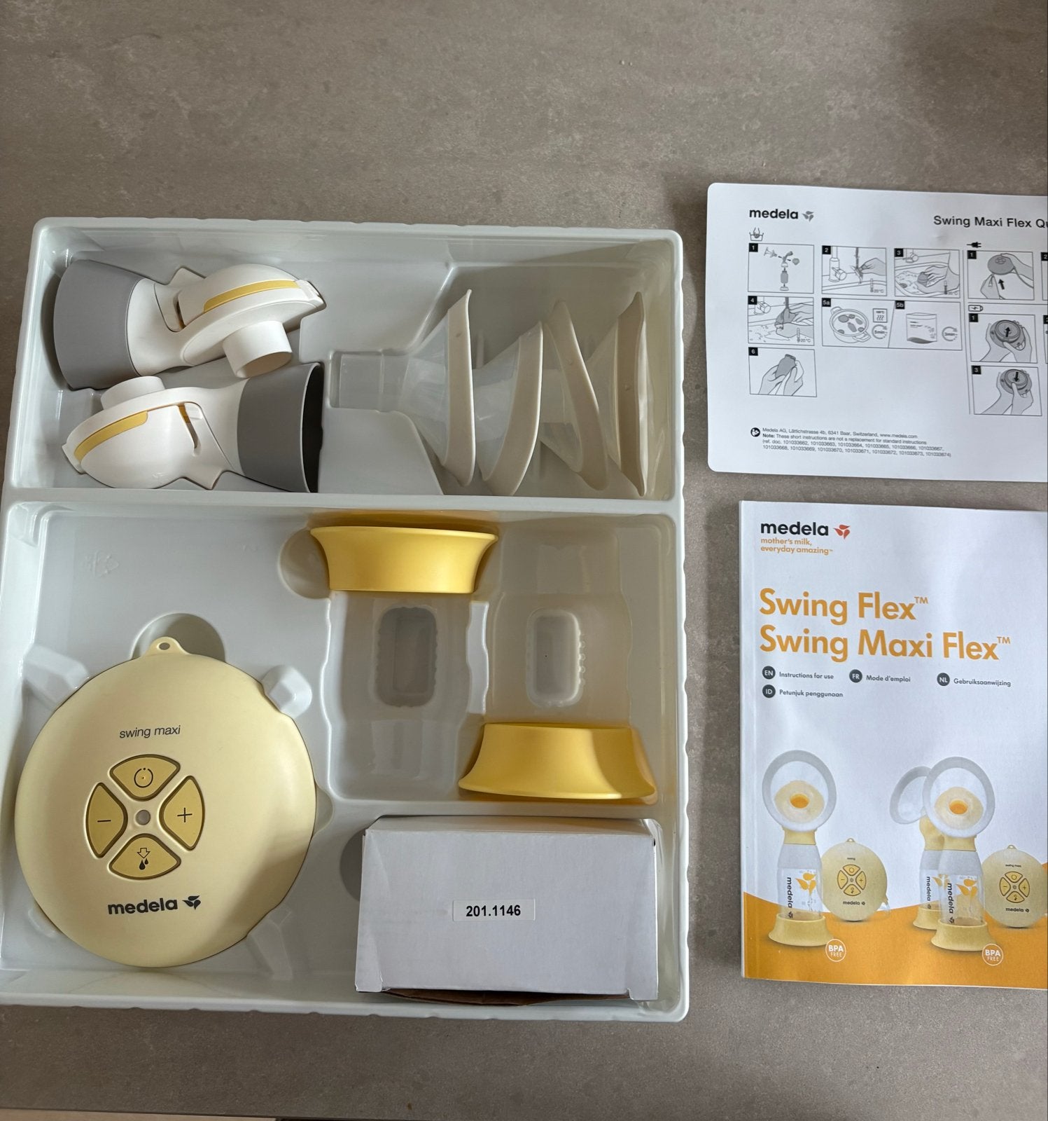 Medela Swing Maxi dubbele borstkolf, Ophalen, Gebruikt, Dubbelzijdig, Medela