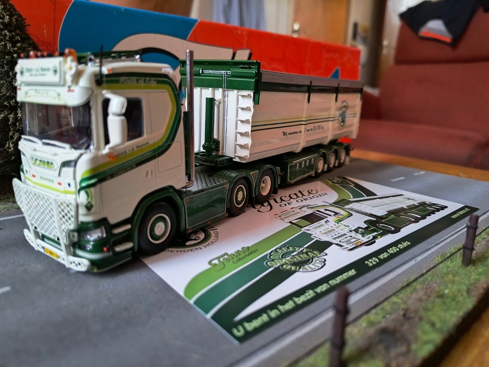 Tekno Scania Patrick Van Den Hoeven, Hobby en Vrije tijd, Ophalen of Verzenden, Zo goed als nieuw, Bus of Vrachtwagen, Tekno