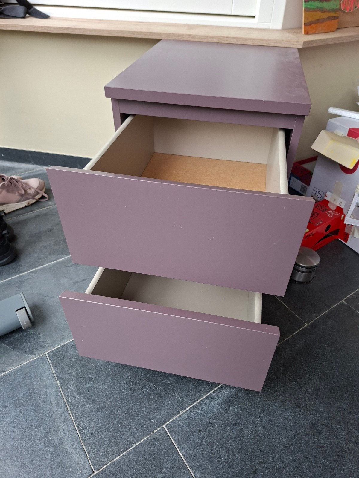 paars ladekastje Ikea ..., Ophalen, Minder dan 50 cm, 1 of 2 laden, Grenenhout