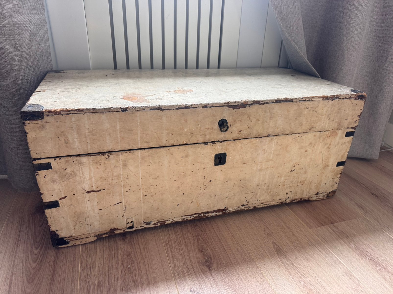 Vintage houten kist, Ophalen, Zo goed als nieuw, 50 tot 100 cm, Minder dan 50 cm