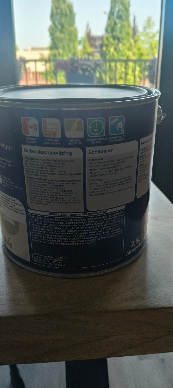 Flexa Strak op de Muur Binnenverf Salliegroen Mat, Ophalen, Nieuw, Verf, Minder dan 5 liter