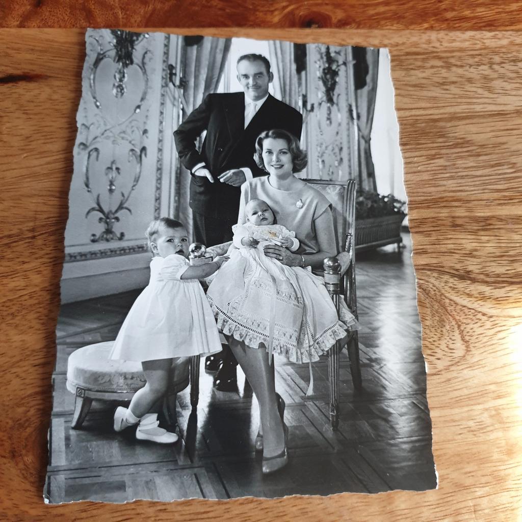 Oude fotokaart monaco. Prins rainier en grace kelly, Ophalen of Verzenden, Kaart, Foto of Prent