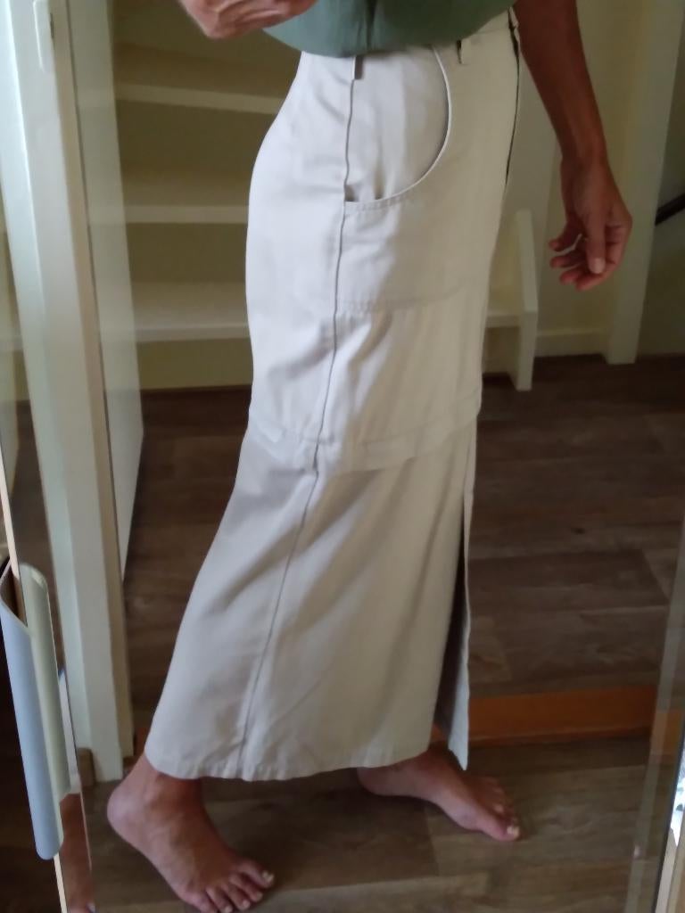 Beige rok 2 in 1: lange rok afritsbaar tot kort (S/36), Kleding | Dames, Cottage, Beige, Ophalen of Verzenden, Maat 36 (S)