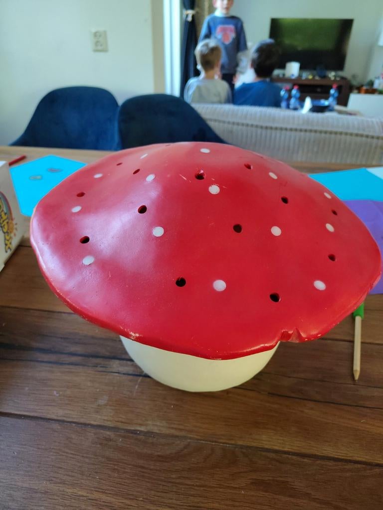 Rode paddenstoel lamp/decoratie voor kinderkamer, Ophalen, Gebruikt, Speels, Kinderlijk, Fantasie